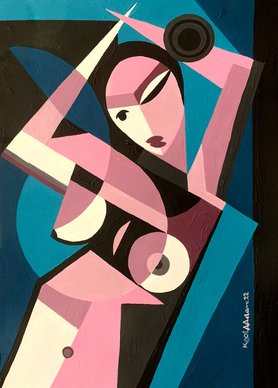 Nude Painting in the Cubist style For Sale
